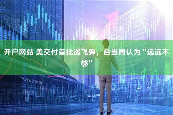 开户网站 美交付首批巡飞弹，台当局认为“远远不够”
